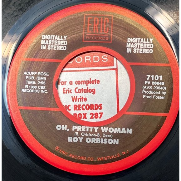Roy Orbison Oh Pretty Woman / Pretty Paper 45 Pop Rock Eric Digitally Mastered - Picture 1 of 4